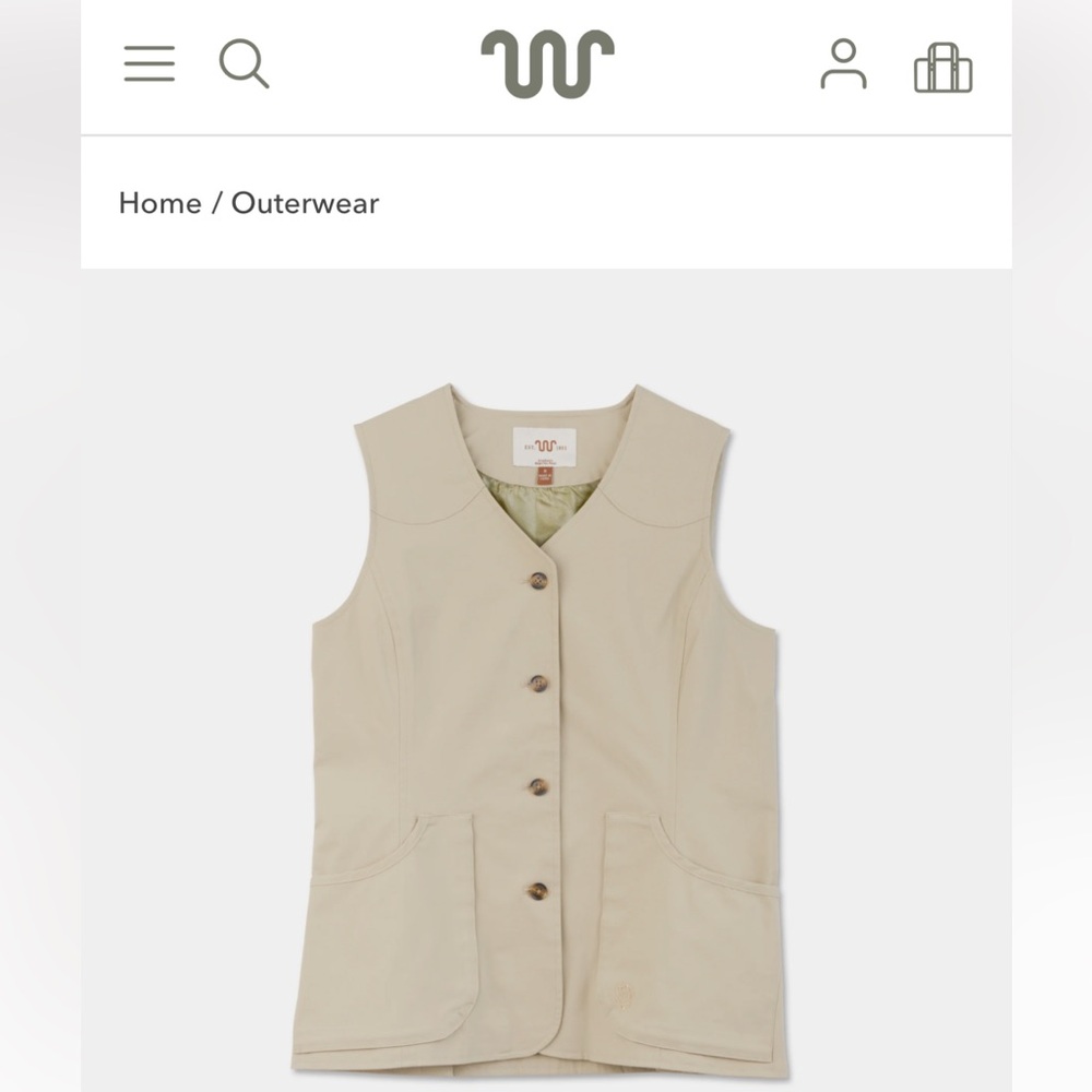 W's Beige Utility Vest with Front Buttons